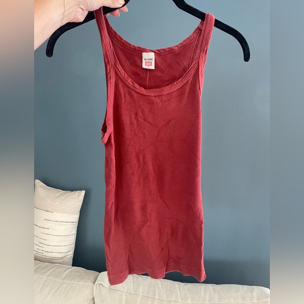 Re/Done Rich Red Tank Top
